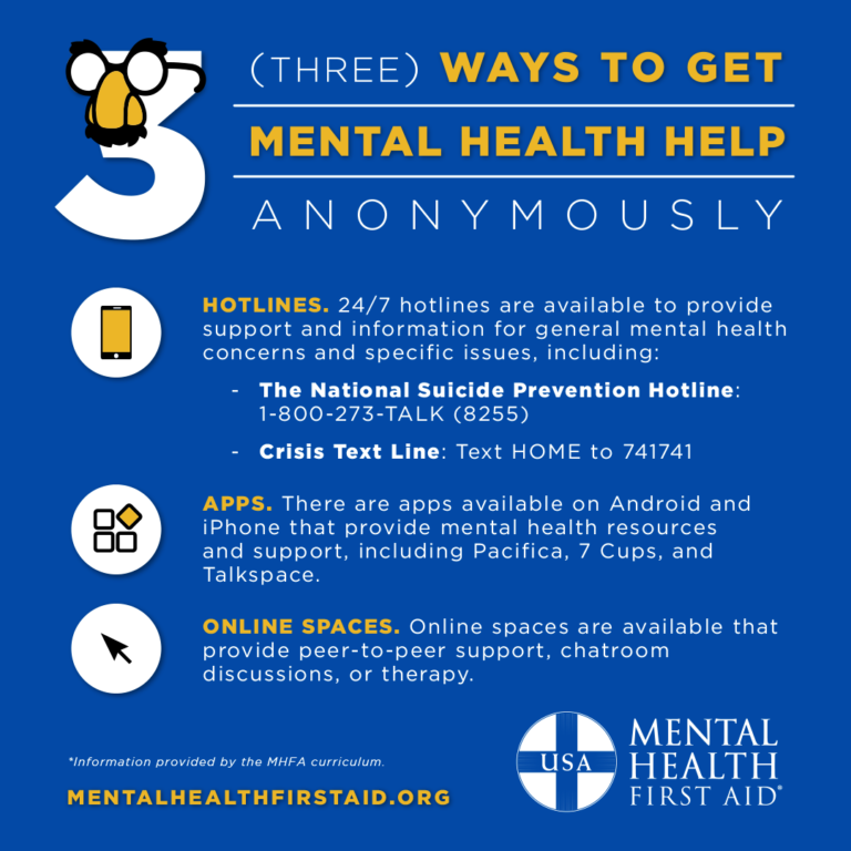 Three Ways to Get Mental Health Help Anonymously - Mental Health First Aid