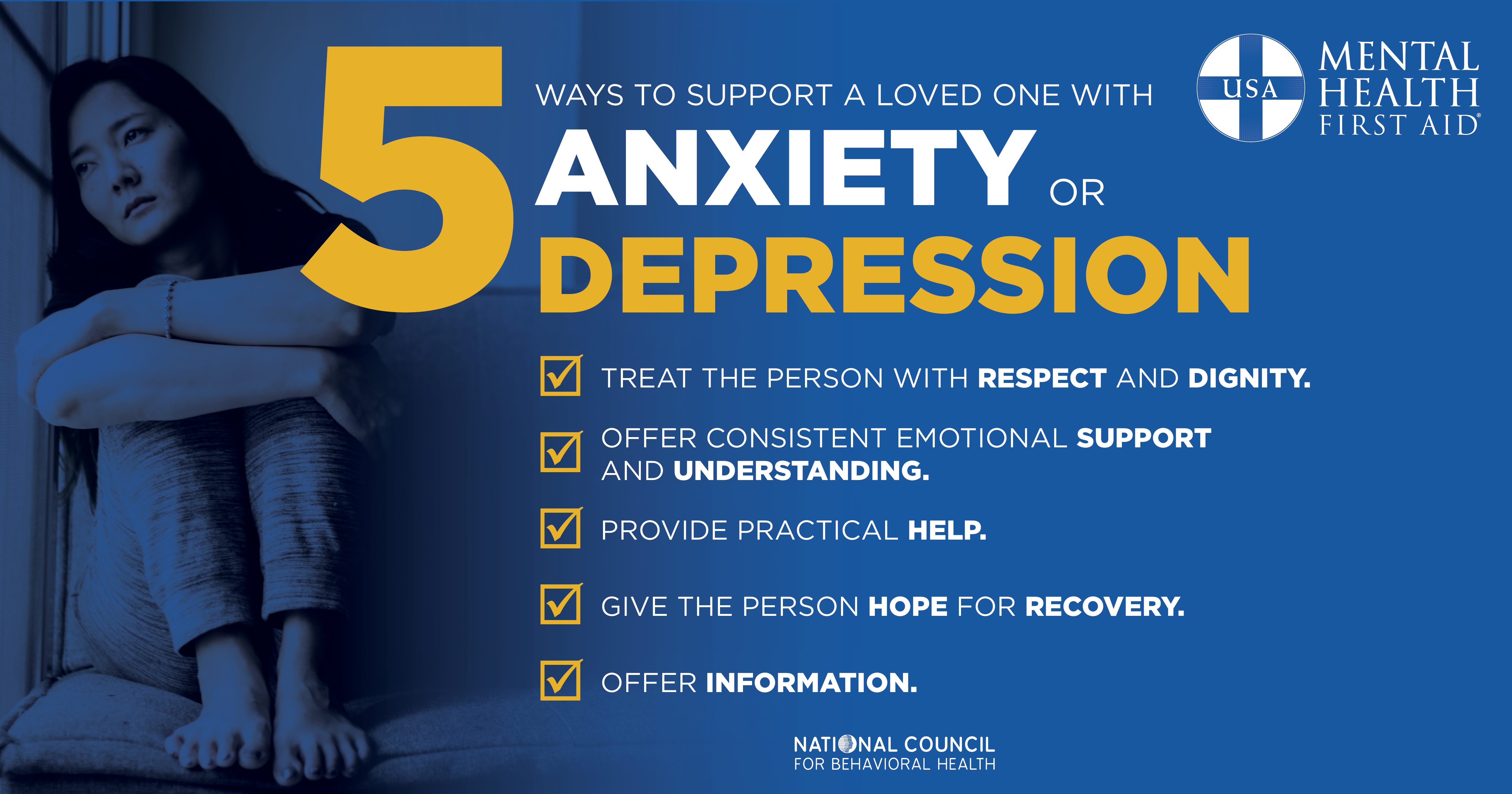 Five Ways to Support a Loved One with Anxiety or Depression - Mental Health  First Aid