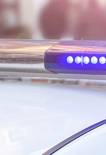 closeup view of lights on top of a police car