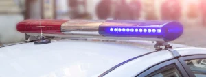 closeup view of lights on top of a police car