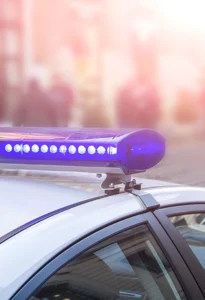 closeup view of lights on top of a police car