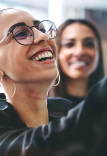 smiling employees at work