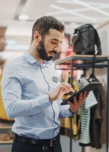 retail worker in a clothing store