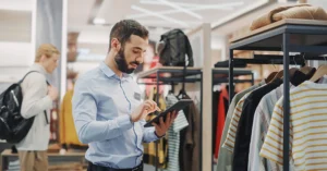 retail worker in a clothing store