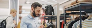 retail worker in a clothing store