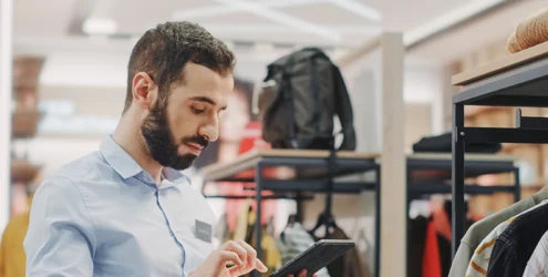 retail worker in a clothing store