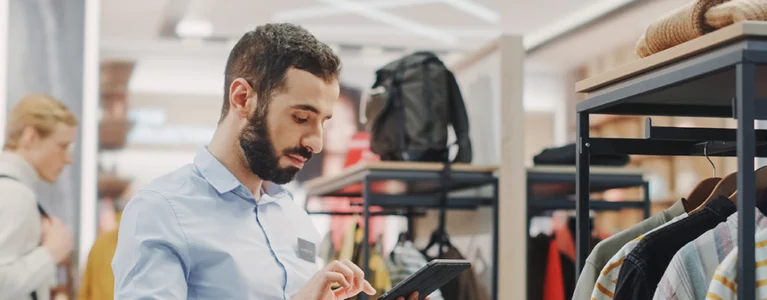 retail worker in a clothing store