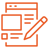 an icon showing a sheet of paper with a pencil
