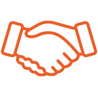 an icon showing hands shaking